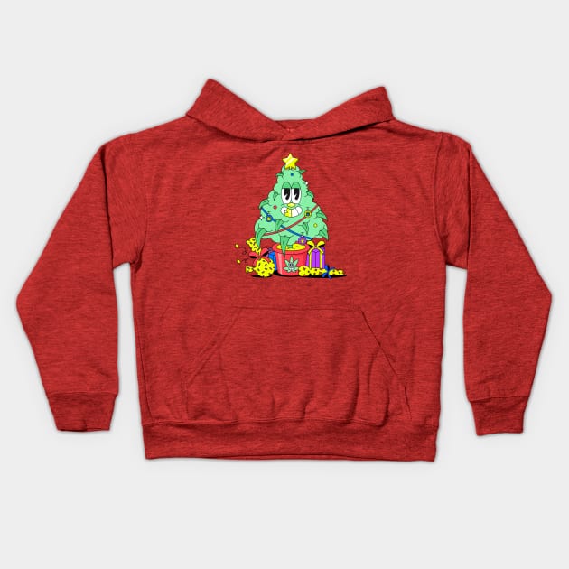 Christmas weed Kids Hoodie by ovcharka